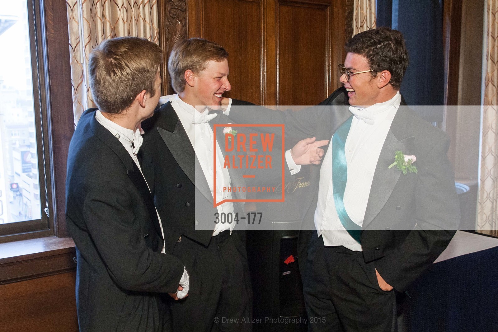 Henry Griffith Callender, Luke Rosser Edwards, Scotty Carey, San Francisco Debutante Ball 2015, The Westin St. Francis San Francisco Union Square. 335 Powell St, June 20th, 2015, Photo #3004-177 Henry Griffith Callender, Luke Rosser Edwards, Scotty Carey, Photo #3004-177