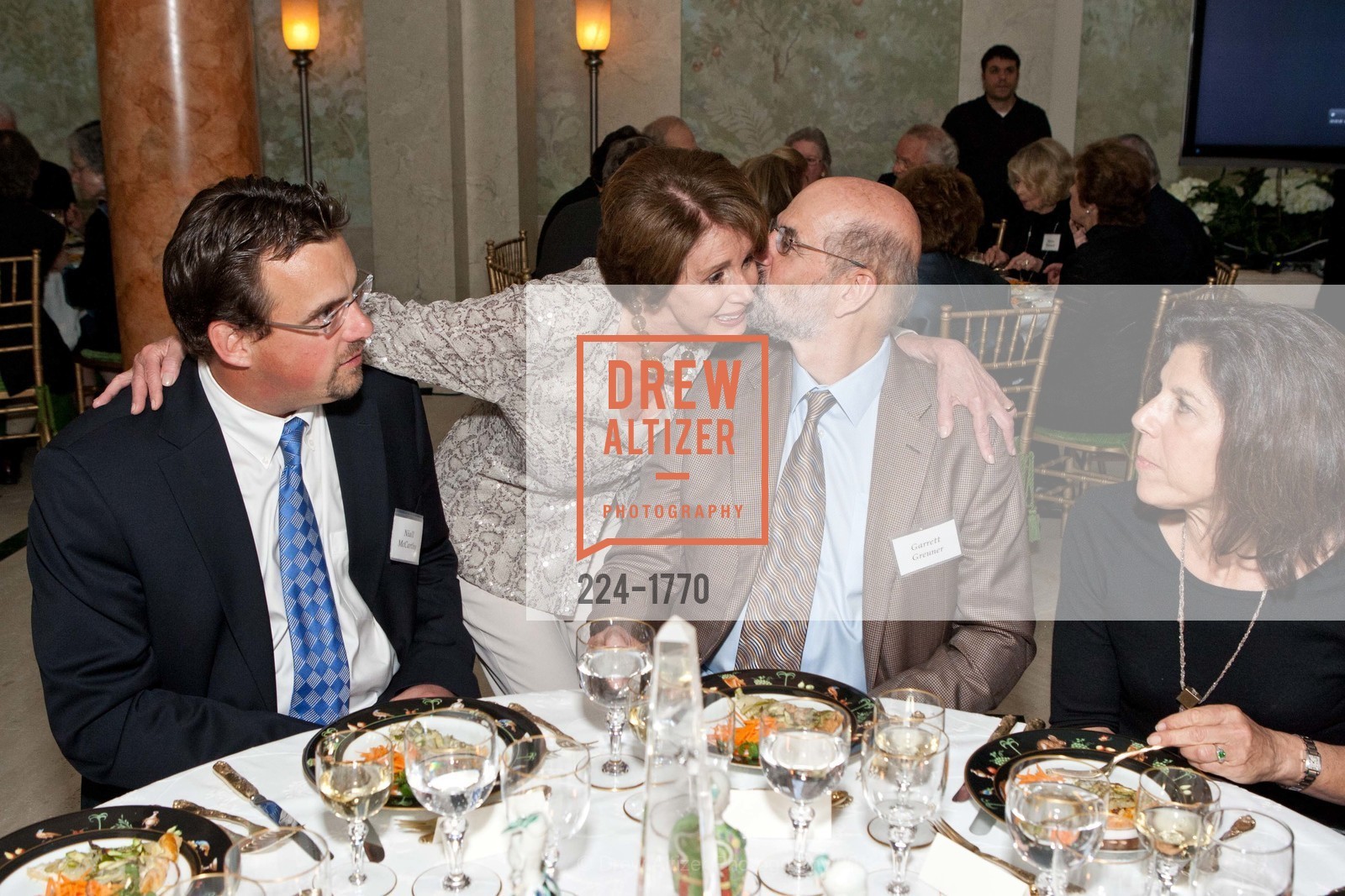 Niall McCarthy, Nancy Pelosi, Garrett Greuner, Ami Slater, Gordon and Ann Getty Host NANCY PELOSI DCCC Dinner, US, April 23rd, 2012, Photo #224-1770 Niall McCarthy, Nancy Pelosi, Garrett Greuner, Ami Slater, Photo #224-1770