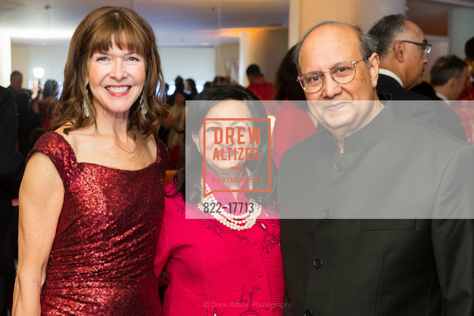 Leigh Wasson, Meena Mehta, Nitin Mehta, SF Symphony Chinese New Year 2019, Davies Symphony Hall. 201 Van Ness Ave, Photo #822-17713 Leigh Wasson, Meena Mehta, Nitin Mehta, Photo #822-17713