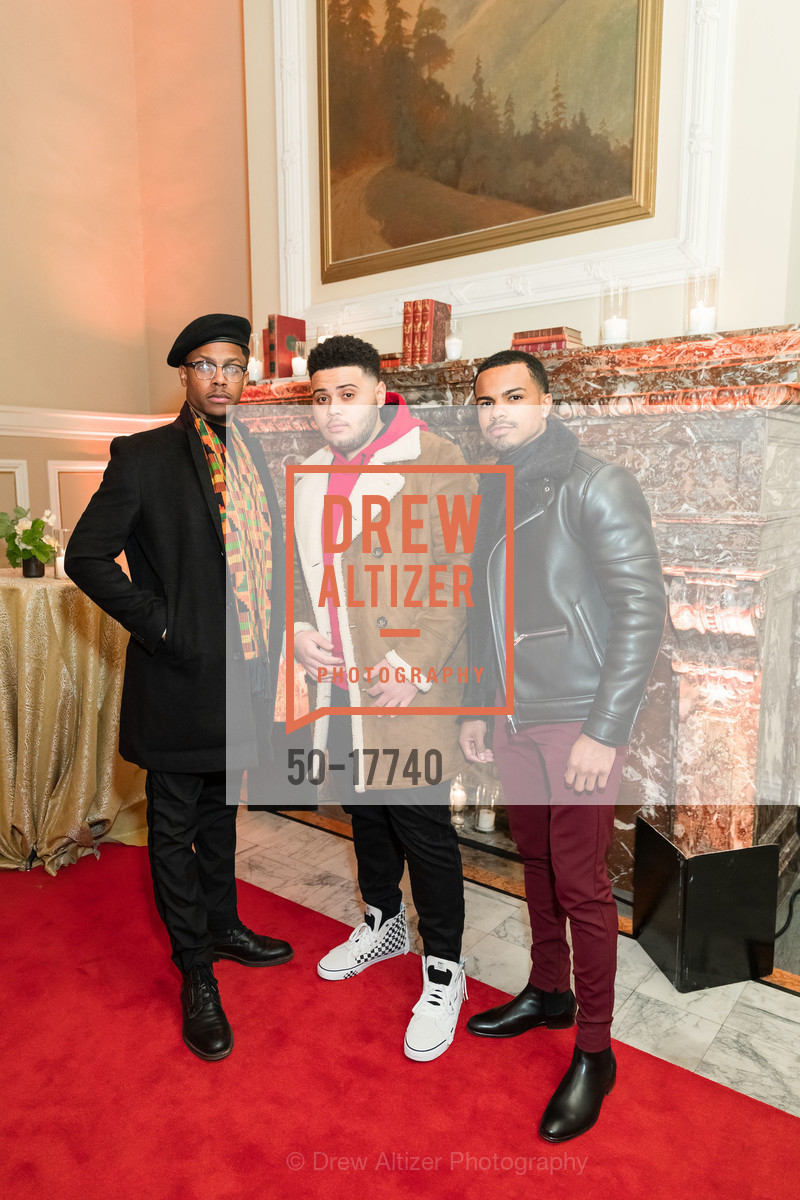 Vincent J. Hooper, Trey Curtis, DeAundré Woods, Hamilton Opening Night Party, The Hibernia. 1 Jones Street, Photo #50-17740 Vincent J. Hooper, Trey Curtis, DeAundré Woods, Photo #50-17740