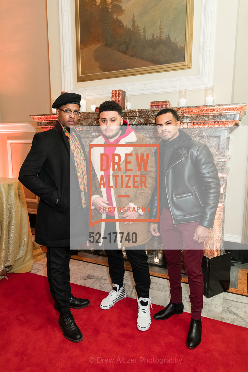Vincent J. Hooper, Trey Curtis, DeAundré Woods, Hamilton Opening Night Party, The Hibernia. 1 Jones Street, Photo #52-17740 Vincent J. Hooper, Trey Curtis, DeAundré Woods, Photo #52-17740