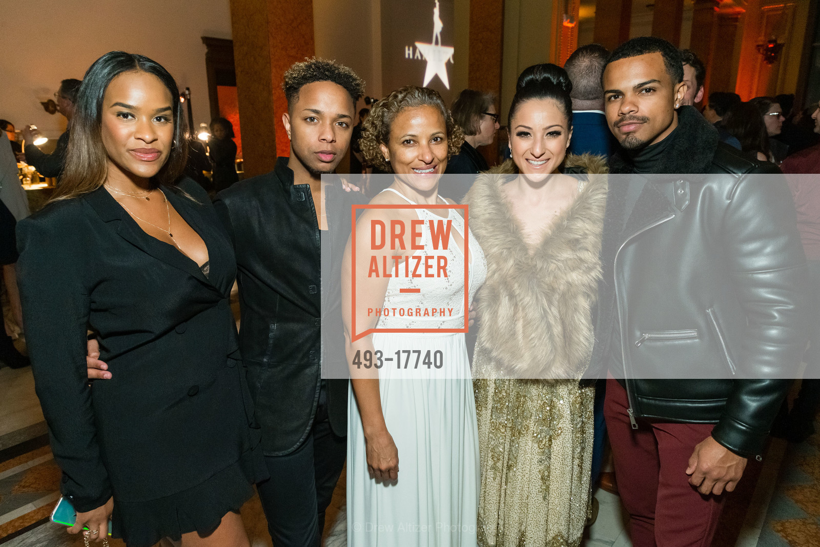 Darilyn Castillo, Brion Marquis Watson, Jocelyn Castillo, Sheridan Mouawad, DeAundré Woods, Hamilton Opening Night Party, The Hibernia. 1 Jones Street, Photo #493-17740 Darilyn Castillo, Brion Marquis Watson, Jocelyn Castillo, Sheridan Mouawad, DeAundré Woods, Photo #493-17740