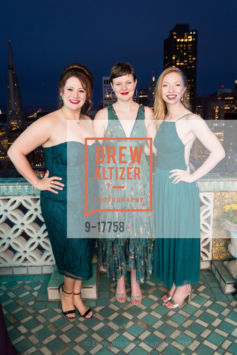Xanadu Bruggers, Jessica Mataka, Claire Callahan, Spinsters Legacy Benefit 2019, Fairmont Hotel, Swig Suite. 950 mason street, February 23rd, 2019, Photo #9-17758 Xanadu Bruggers, Jessica Mataka, Claire Callahan, Photo #9-17758