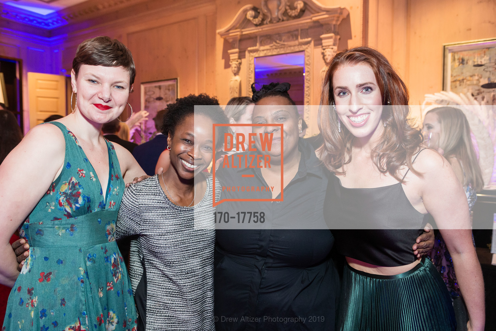 Jessica Mataka, Nafy Flatley, Tina Stevens, Casey Green, Spinsters Legacy Benefit 2019, Fairmont Hotel, Swig Suite. 950 mason street, February 23rd, 2019, Photo #170-17758 Jessica Mataka, Nafy Flatley, Tina Stevens, Casey Green, Photo #170-17758