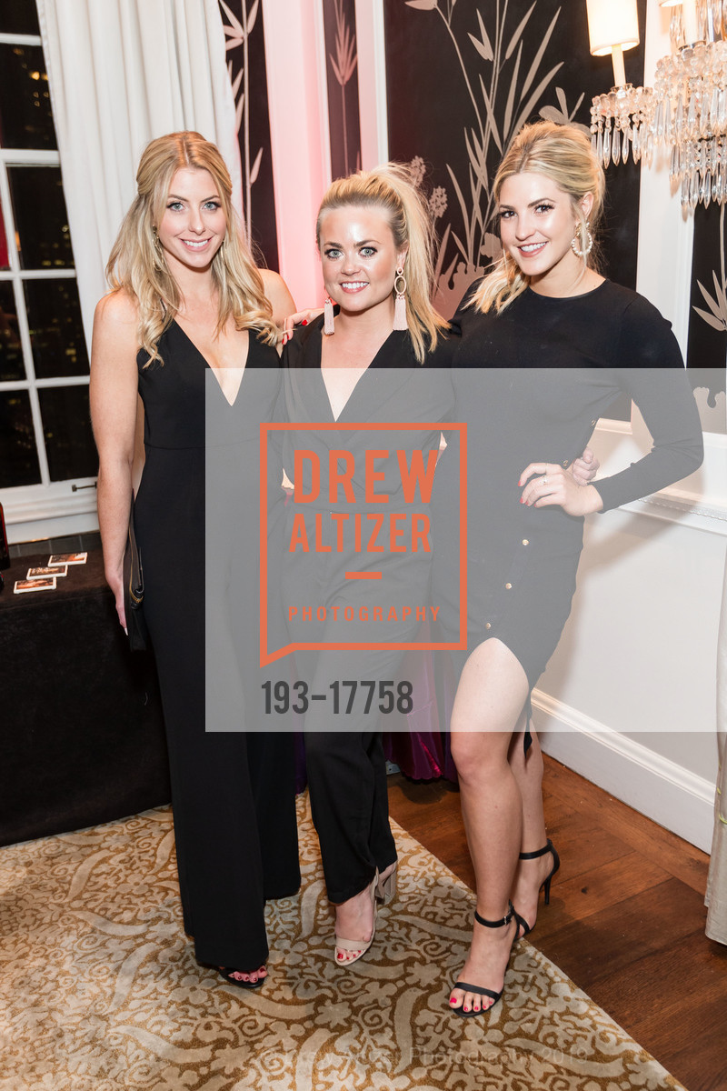 Emily McPherson, Sydney Hayes, Carly Wright, Spinsters Legacy Benefit 2019, Fairmont Hotel, Swig Suite. 950 mason street, February 23rd, 2019, Photo #193-17758 Emily McPherson, Sydney Hayes, Carly Wright, Photo #193-17758