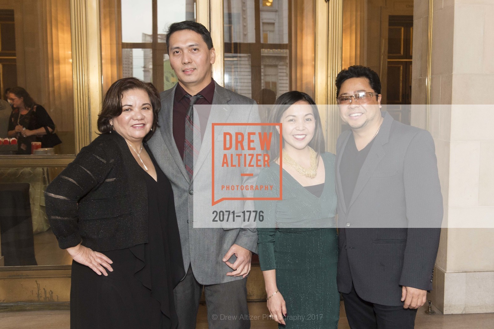 Marissa Lim, Ron Lim, Dina Kelsey, Jay Kelsey, Shen Yun Gala Night at the War Memorial Opera House, War Memorial Opera House. 301 Van Ness Ave, January 6th, 2017, Photo #2071-1776 Marissa Lim, Ron Lim, Dina Kelsey, Jay Kelsey, Photo #2071-1776