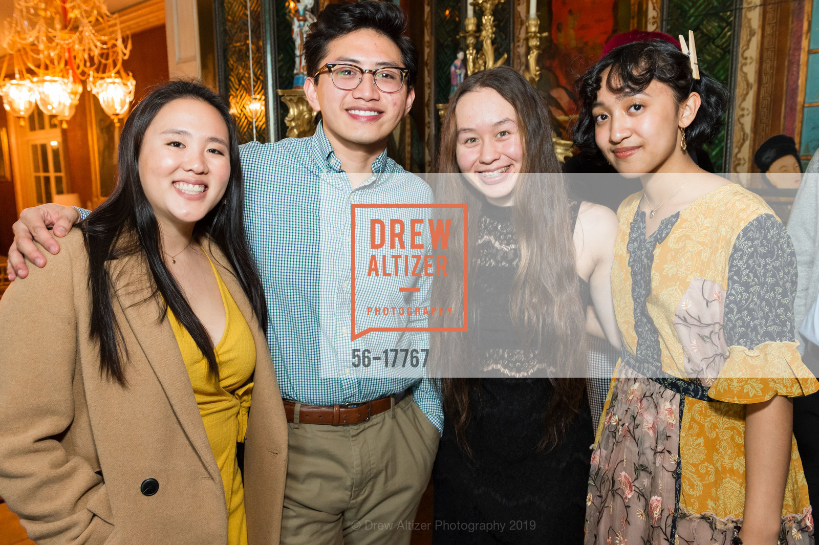 Ali Kuwana, Miguel Lorenzo Ramos, Naya Nguyen, Blue Buccat, USF JP Getty Honor College Scholars, Private Residence, February 21st, 2019, Photo #56-17767 Ali Kuwana, Miguel Lorenzo Ramos, Naya Nguyen, Blue Buccat, Photo #56-17767