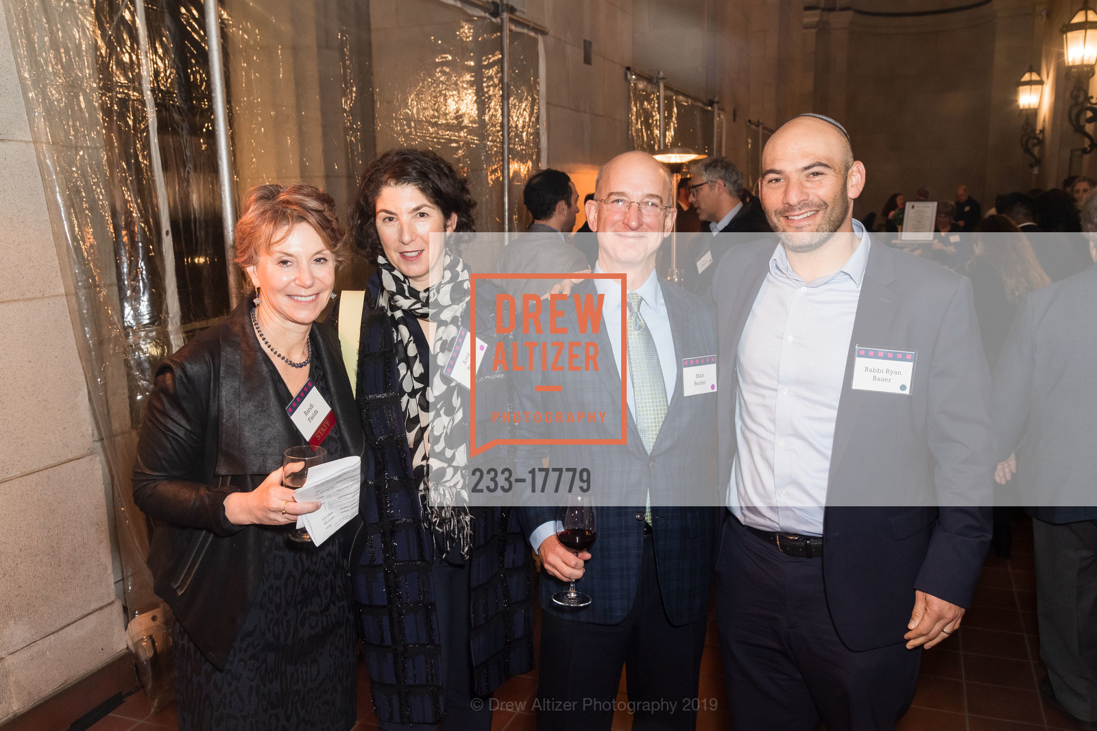 Randi Fields, Amy Berler, Matt Berler, Ryan Bauer, JCRC's Behind the Scenes 2019, War Memorial Veterans Building. 401 Van Ness Avenue, February 27th, 2019, Photo #233-17779 Randi Fields, Amy Berler, Matt Berler, Ryan Bauer, Photo #233-17779