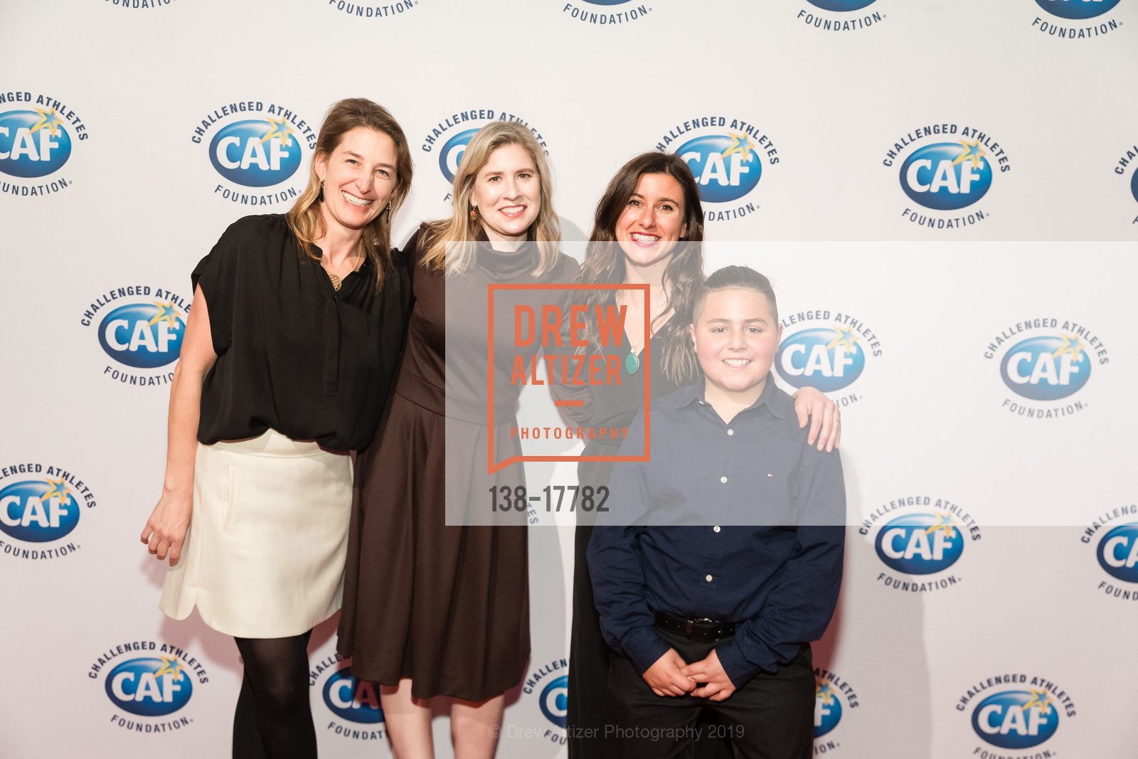 Laura Stein, Francie Jain, Jenna McCrory, Braulio Noriega, Challenged Athletes Foundation's A Celebration of Heart Gala 2019, SFMOMA. 151 Third Street, February 27th, 2019, Photo #138-17782 Laura Stein, Francie Jain, Jenna McCrory, Braulio Noriega, Photo #138-17782