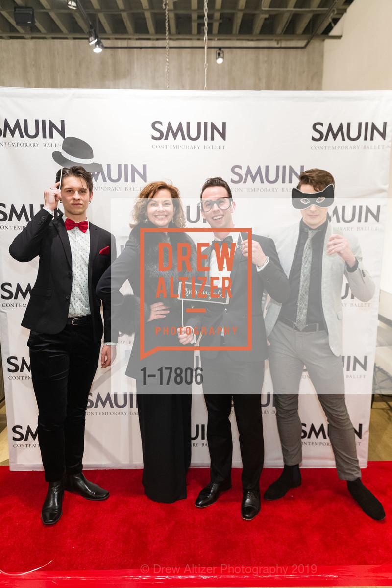 Jonah Corrall, Margo Fushille, Ben Needham-Wood, Peter Kurta, Smuin Ballet 25th Annual Gala, The Galleria. 101 Henry Adams Street, March 3rd, 2019, Photo #1-17806 Jonah Corrall, Margo Fushille, Ben Needham-Wood, Peter Kurta, Photo #1-17806