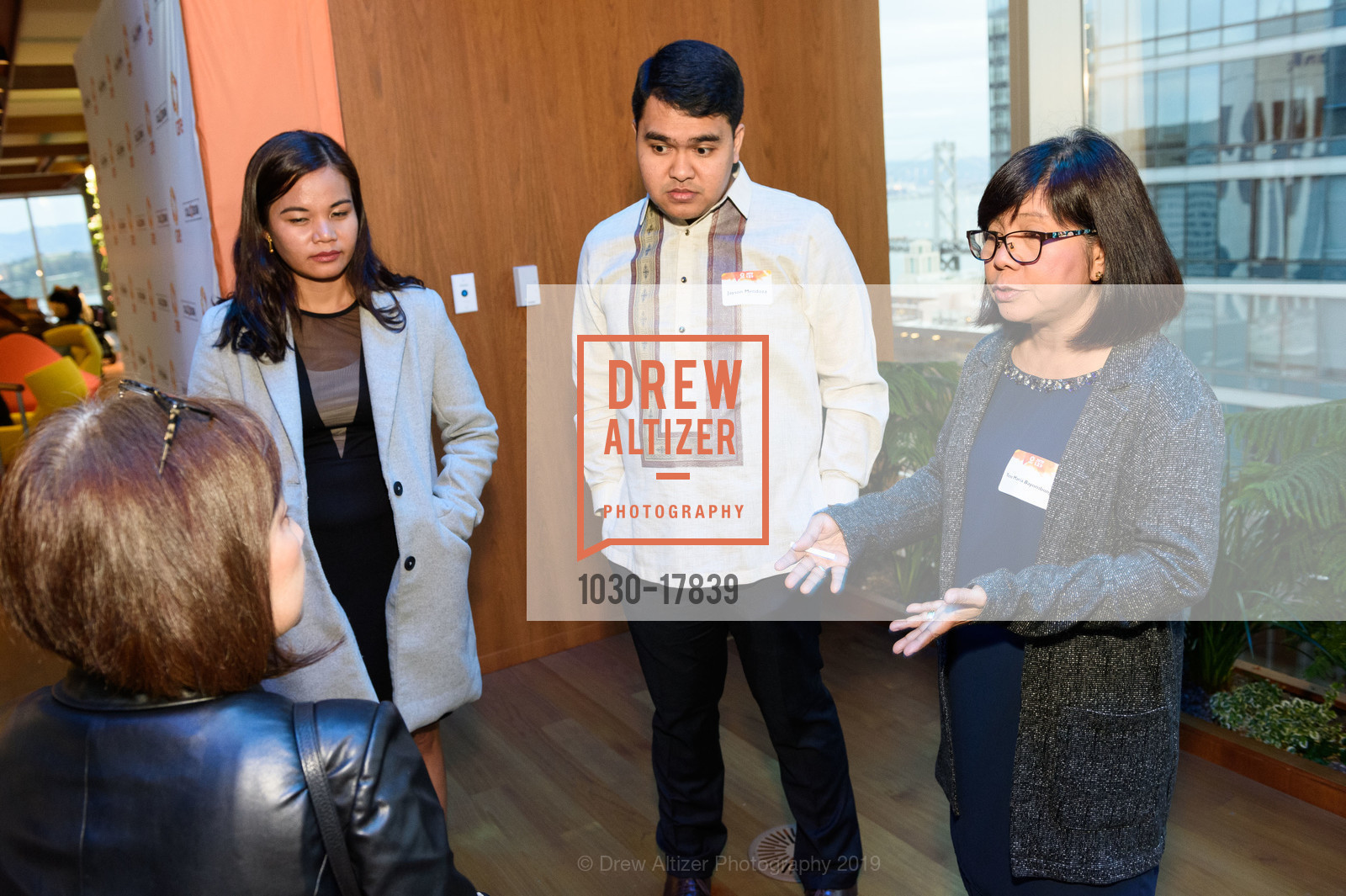 Madel Montejo, Jason Mendoza, Tess Maria Bayombong, CARE Scale X Design Challenge 2019, Salesforce Tower East, Ohana Floor. 350 Mission Street, March 7th, 2019, Photo #1030-17839 Madel Montejo, Jason Mendoza, Tess Maria Bayombong, Photo #1030-17839