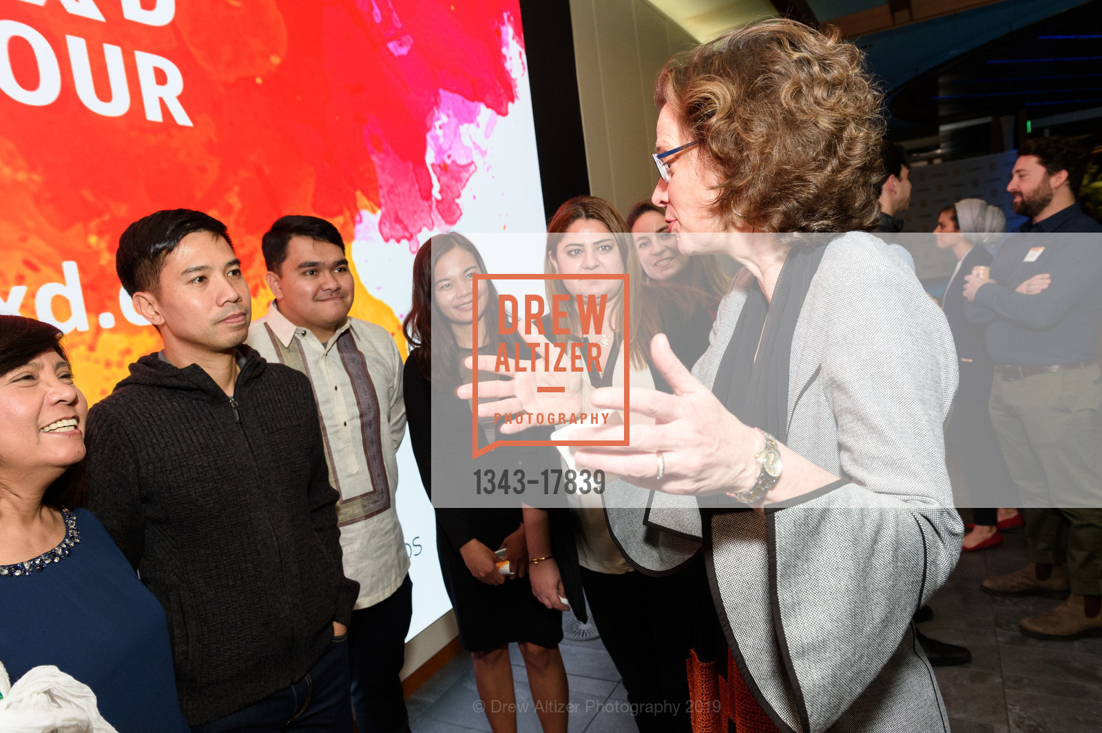 Michelle Nunn, Phan Hong Minh, Jason Mendoza, Madel Montejo, Emma San Segundo, Fatim-Zahra Lakhbabi, CARE Scale X Design Challenge 2019, Salesforce Tower East, Ohana Floor. 350 Mission Street, March 7th, 2019, Photo #1343-17839 Michelle Nunn, Phan Hong Minh, Jason Mendoza, Madel Montejo, Emma San Segundo, Fatim-Zahra Lakhbabi, Photo #1343-17839