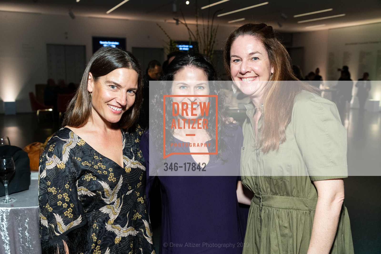 Airin McGinness, Emily Hughes, Genevieve Hekemian, SFMOMA Conversation and Cocktails with Teresita Fernandez, SFMOMA, March 6th, 2019, Photo #346-17842 Airin McGinness, Emily Hughes, Genevieve Hekemian, Photo #346-17842