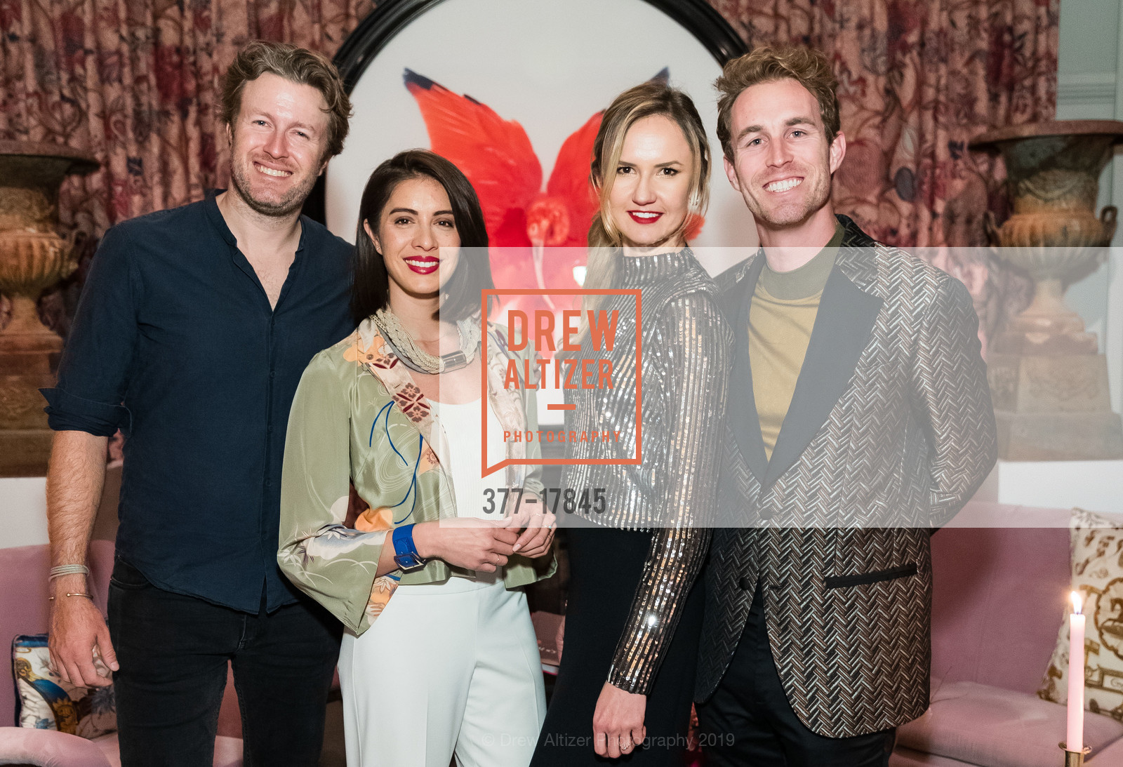 Justin Shaffer, Jen Yeager, Liz Sergeev, Jordan Kelly, Saint Joseph's Arts Society celebrates Dolce & Gabbana's Book QUEENS, Saint Joseph's Arts Society, March 6th, 2019, Photo #377-17845 Justin Shaffer, Jen Yeager, Liz Sergeev, Jordan Kelly, Photo #377-17845