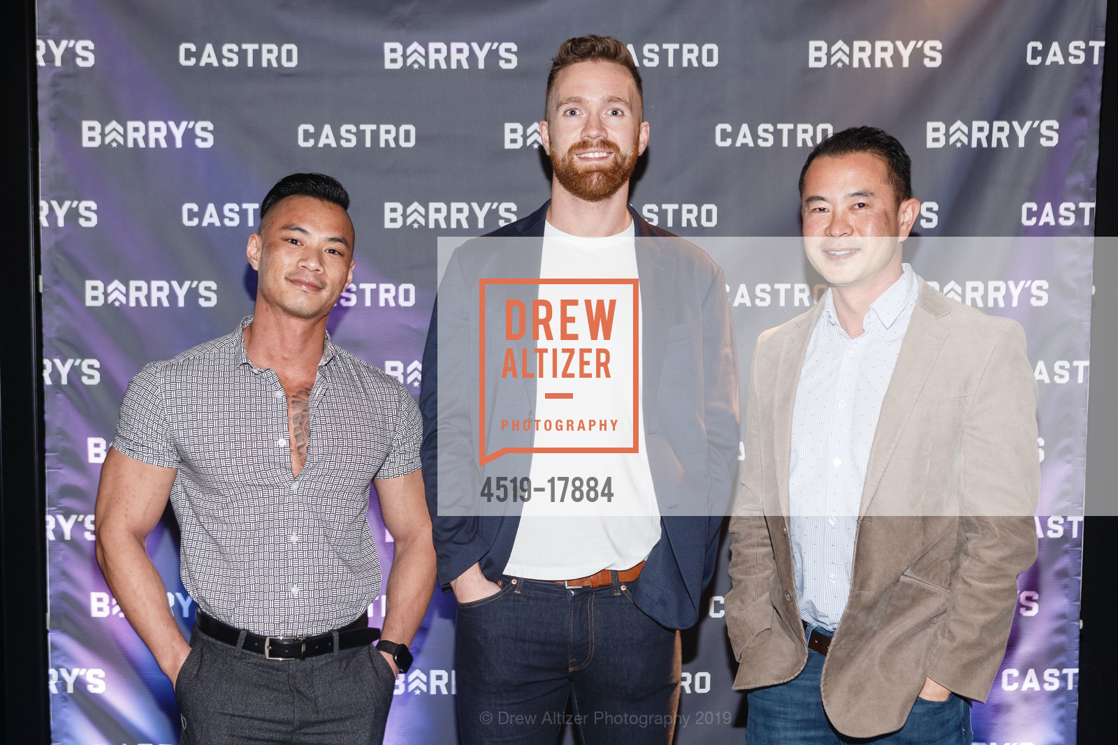 Denny Dang, Phil Ryan, Jeremy Tran, Barry's Bootcamp Castro Grand Opening Celebration, Barry's Bootcamp Castro. 2280 Market Street, March 14th, 2019, Photo #4519-17884 Denny Dang, Phil Ryan, Jeremy Tran, Photo #4519-17884