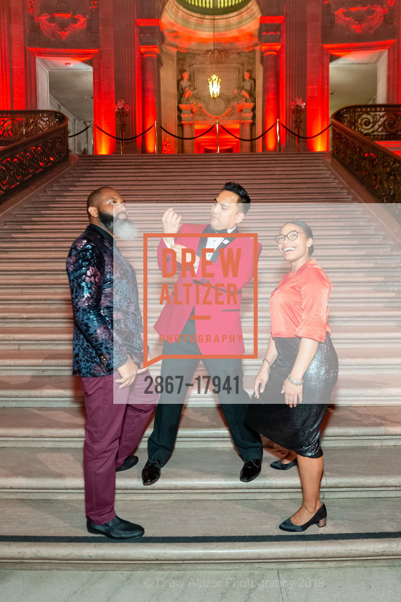 Chazz Lovelace, Franco Finn, Jasiri Jenkins-Glenn, Red Cross Gala 2019, City Hall. 1 Dr Carlton B Goodlett Pl, San Francisco, CA 94102, March 23rd, 2019, Photo #2867-17941 Chazz Lovelace, Franco Finn, Jasiri Jenkins-Glenn, Photo #2867-17941