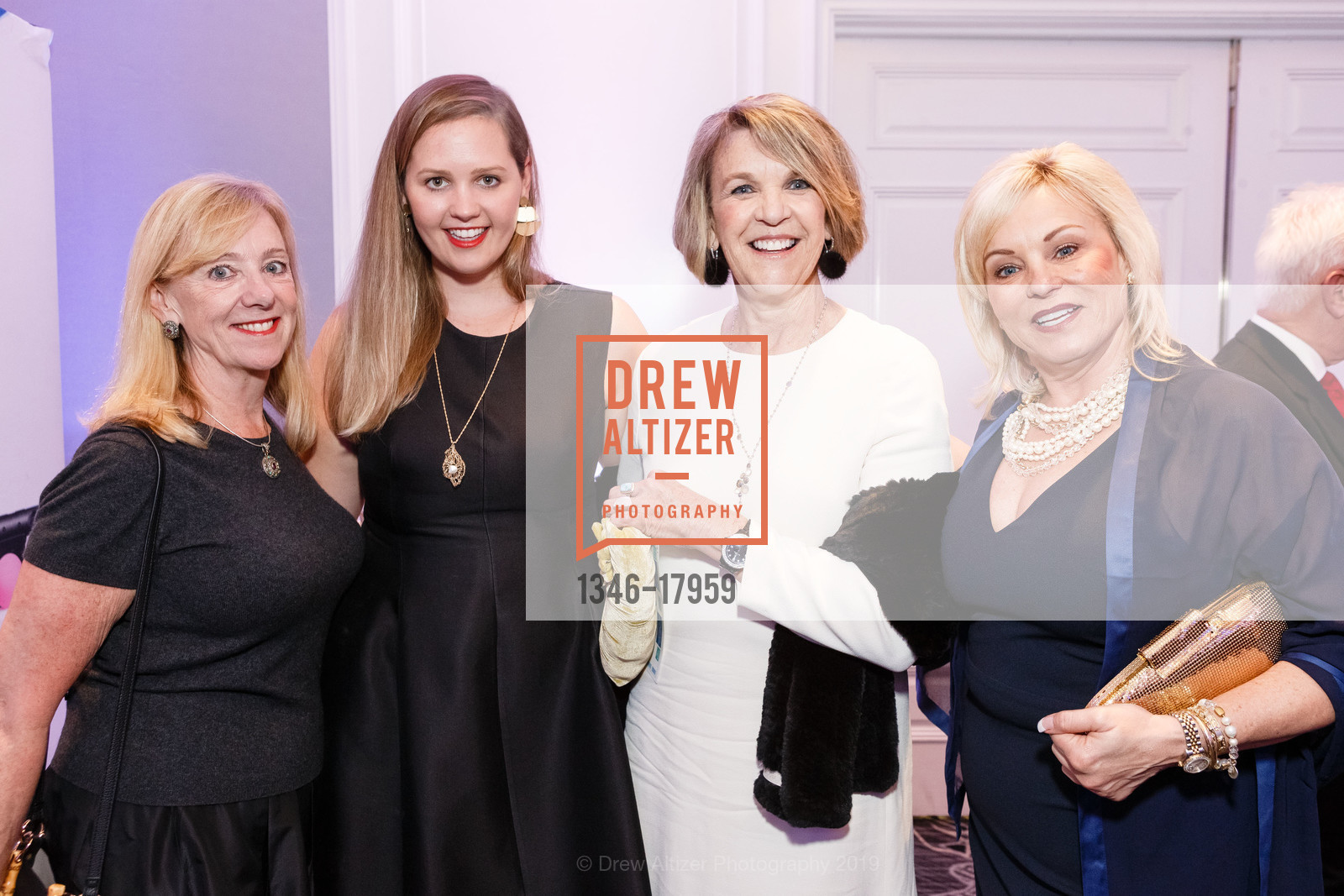 Deb Obendorf, Anne Obendorf, Kate Morrow, Robin Nelson, Make-A-Wish Greater Bay Area Annual Gala, The Ritz-Carlton. 600 Stockton Street, March 22nd, 2019, Photo #1346-17959 Deb Obendorf, Anne Obendorf, Kate Morrow, Robin Nelson, Photo #1346-17959