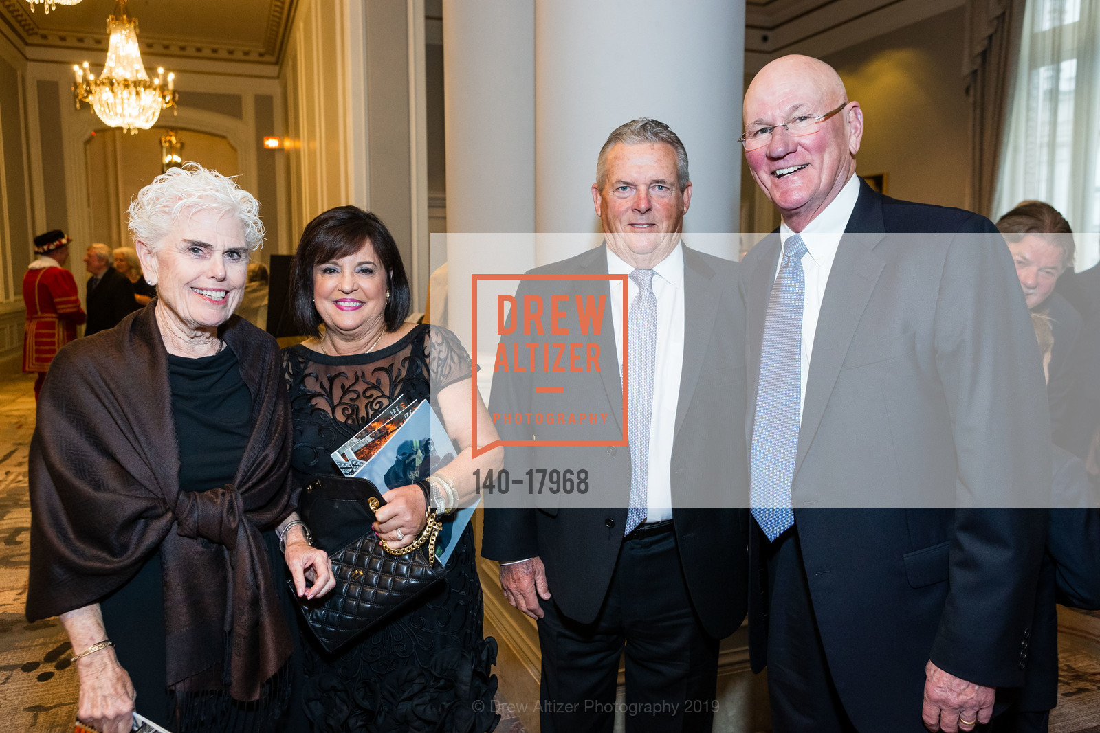 Mary Warren, Lynn Callen, Tom Callen, Dick Warren, The Art of Fire Gala 2019, The Palace Hotel. 2 New Montgomery, March 23rd, 2019, Photo #140-17968 Mary Warren, Lynn Callen, Tom Callen, Dick Warren, Photo #140-17968