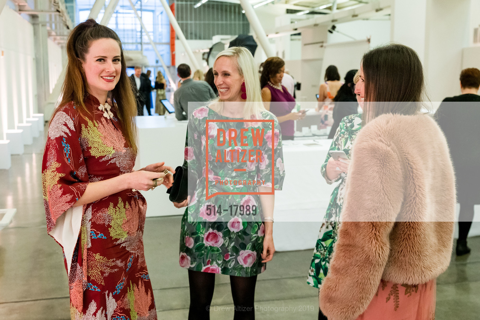 Michelle Harris, Katherine Wagner, Maria Hemphill, Kelsey Shell, CCA People's Party Honoring Wayne Thiebaud, California College of the Arts. 1111 8th Street, San Francisco, March 25th, 2019, Photo #514-17989 Michelle Harris, Katherine Wagner, Maria Hemphill, Kelsey Shell, Photo #514-17989