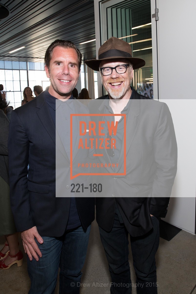 Scott Dadich, Adam Savage, Gucci & Vogue Dinner, Wired Magazine Offices. 520 3rd Street, June 24th, 2015, Photo #221-180 Scott Dadich, Adam Savage, Photo #221-180