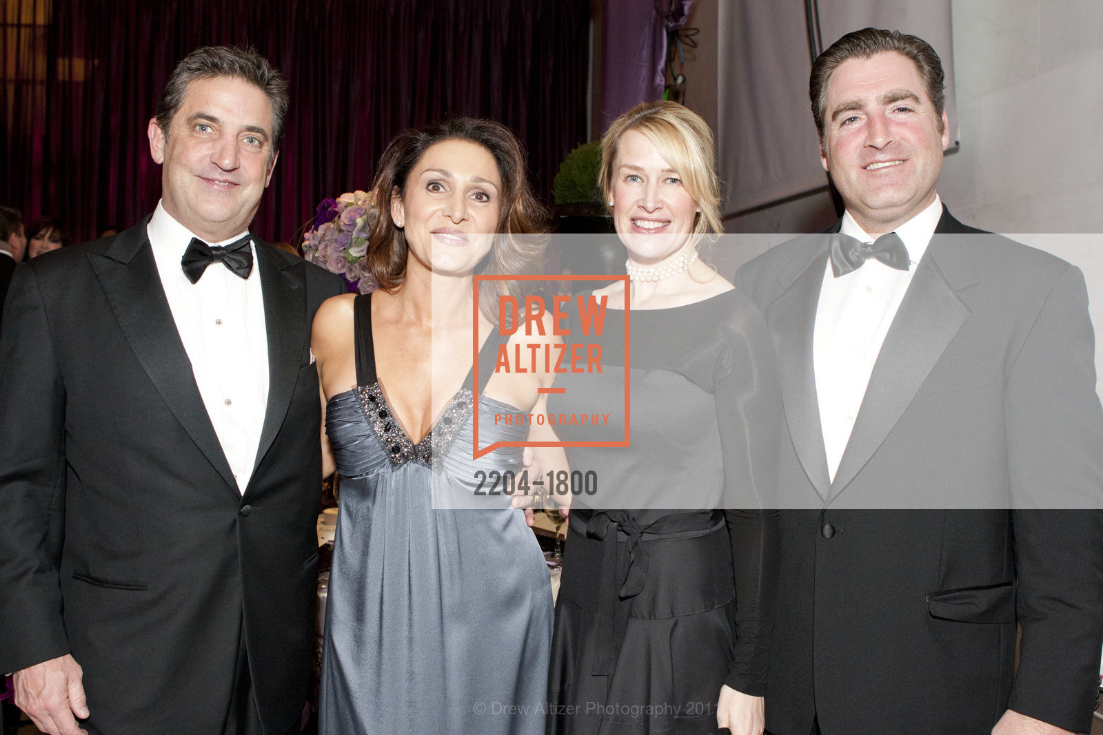 Dennis Higgs, Sabrina Higgs, Erin Schenone, Brian Schenone, SAN FRANCISCO BALLET "La Belle Epoque" Patrons Arrivals, Dinner and Intermission, San Francisco City Hall, January 27th, 2011, Photo #2204-1800 Dennis Higgs, Sabrina Higgs, Erin Schenone, Brian Schenone, Photo #2204-1800