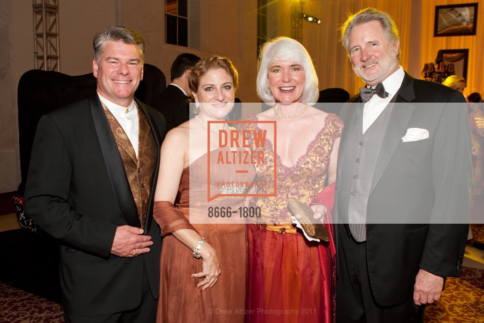 Erich Tupper, Shelby Tupper, Kelli Burrill, Steve Burrill, SAN FRANCISCO BALLET "La Belle Epoque" Patrons Arrivals, Dinner and Intermission, San Francisco City Hall, January 27th, 2011, Photo #8666-1800 Erich Tupper, Shelby Tupper, Kelli Burrill, Steve Burrill, Photo #8666-1800