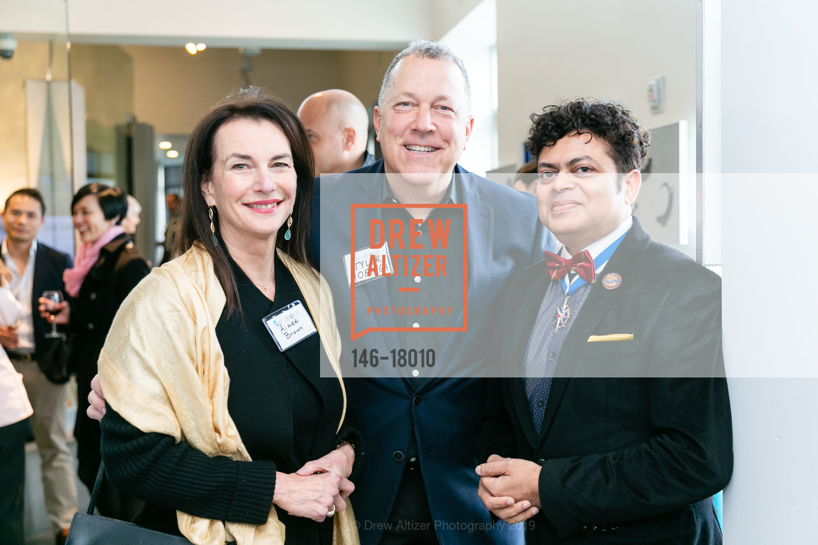 Aimee Brown, Tyler Hofinga, George Jacob, RCGS Presents: Louis Kamookak Medal Ceremony 2019, Aquarium Of The Bay, Farallon Room. Pier 39, March 28th, 2019, Photo #146-18010 Aimee Brown, Tyler Hofinga, George Jacob, Photo #146-18010