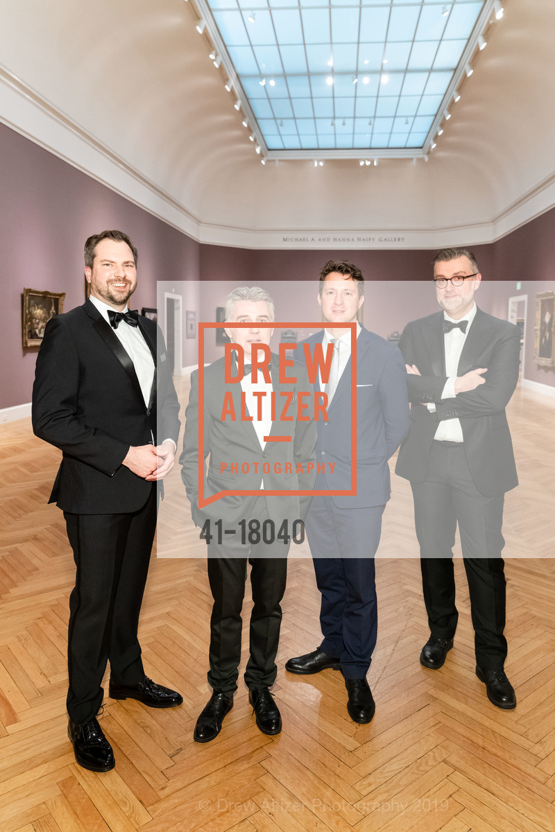 Kirk Nickel, H.E. Yves Wantens, Wim Sohier, Peter De Wilde, FAMSF Black Tie Dinner to Celebrate Opening of the Exhibit "Early Rubens", Legion of Honor, April 3rd, 2019, Photo #41-18040 Kirk Nickel, H.E. Yves Wantens, Wim Sohier, Peter De Wilde, Photo #41-18040