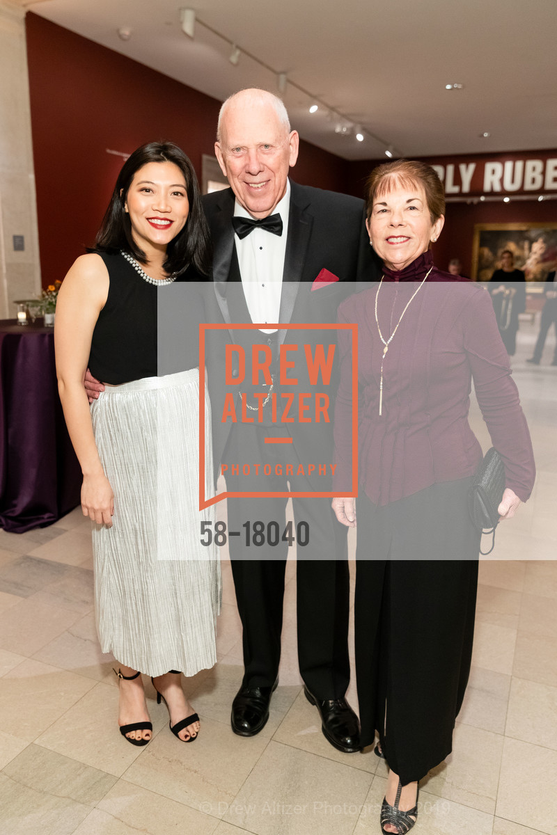 Karen Huang, Russel Wallace, Anne Zucchi, FAMSF Black Tie Dinner to Celebrate Opening of the Exhibit "Early Rubens", Legion of Honor, April 3rd, 2019, Photo #58-18040 Karen Huang, Russel Wallace, Anne Zucchi, Photo #58-18040