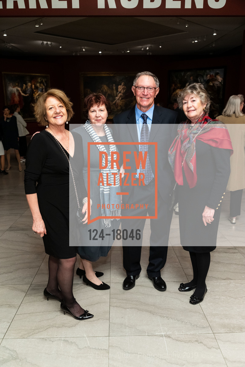 Karen Mohr, Vicky Koenig, Ken Munk, Sandy Talbot, Early Rubens Donor Reception at the Legion of Honor, The Legion of Honor, April 4th, 2019, Photo #124-18046 Karen Mohr, Vicky Koenig, Ken Munk, Sandy Talbot, Photo #124-18046