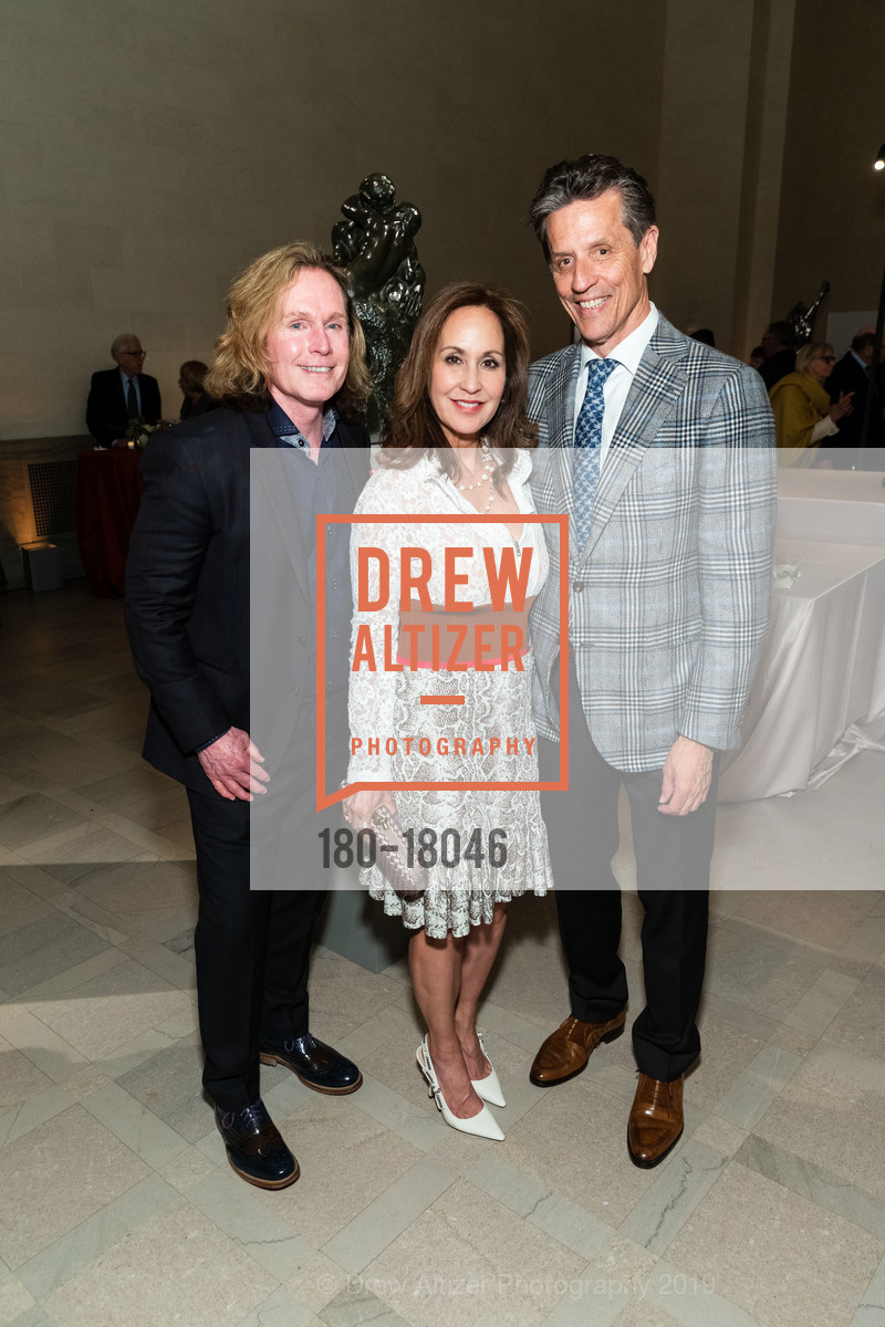 Barry Unger, Roxanne Fleming, David Soward, Early Rubens Donor Reception at the Legion of Honor, The Legion of Honor, April 4th, 2019, Photo #180-18046 Barry Unger, Roxanne Fleming, David Soward, Photo #180-18046