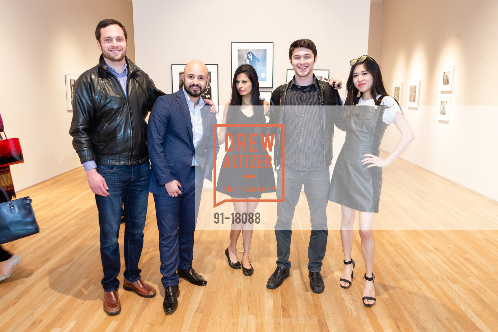 Avery Pascall, Luis Gil, Aakriti Srikanth, May Bei, Pace Gallery Palo Alto's Opening Reception of Irving Penn 2019, Pace Palo Alto. 229 Hamilton Ave, April 10th, 2019, Photo #91-18088 Avery Pascall, Luis Gil, Aakriti Srikanth, May Bei, Photo #91-18088