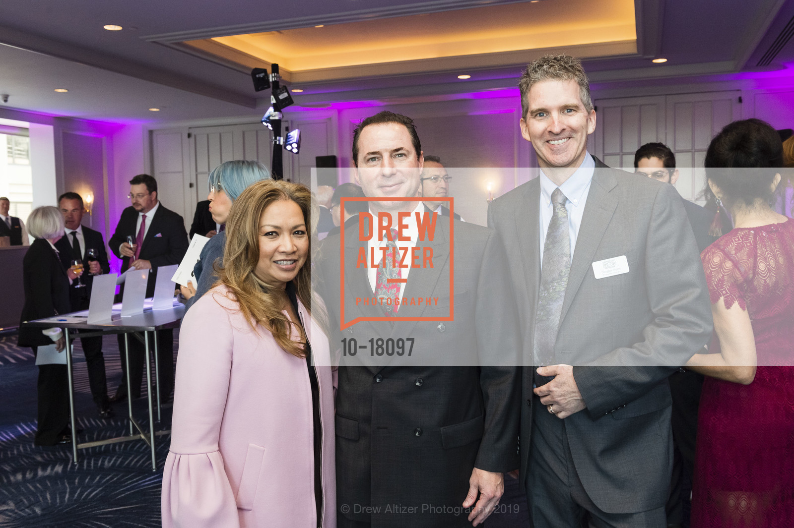 Laarni Stransky, Rick Stransky, Douglas Styles, Huckleberry Youth Events Spring Gala 2019, The Four Seasons Hotel. 757 Market St, April 11th, 2019, Photo #10-18097 Laarni Stransky, Rick Stransky, Douglas Styles, Photo #10-18097