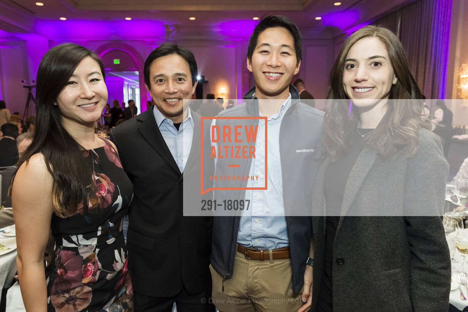 Tina Ngo, Tai Hsai, Leon Kong, Sarah Phillips, Huckleberry Youth Events Spring Gala 2019, The Four Seasons Hotel. 757 Market St, April 11th, 2019, Photo #291-18097 Tina Ngo, Tai Hsai, Leon Kong, Sarah Phillips, Photo #291-18097