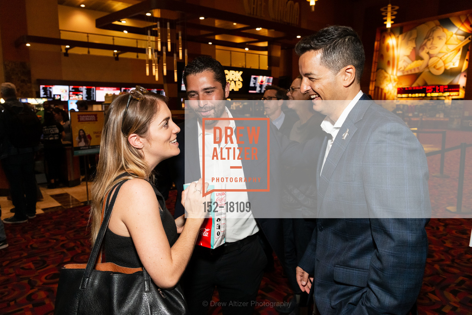 Ellen Lomonico, Sebastian Nicholls, Dr. Pablo Borboroglu, Disneynature's PENGUINS Private Sneak Preview 2019, Century Westfield San Francisco Centre. 835 Market St, Photo #152-18109 Ellen Lomonico, Sebastian Nicholls, Dr. Pablo Borboroglu, Photo #152-18109