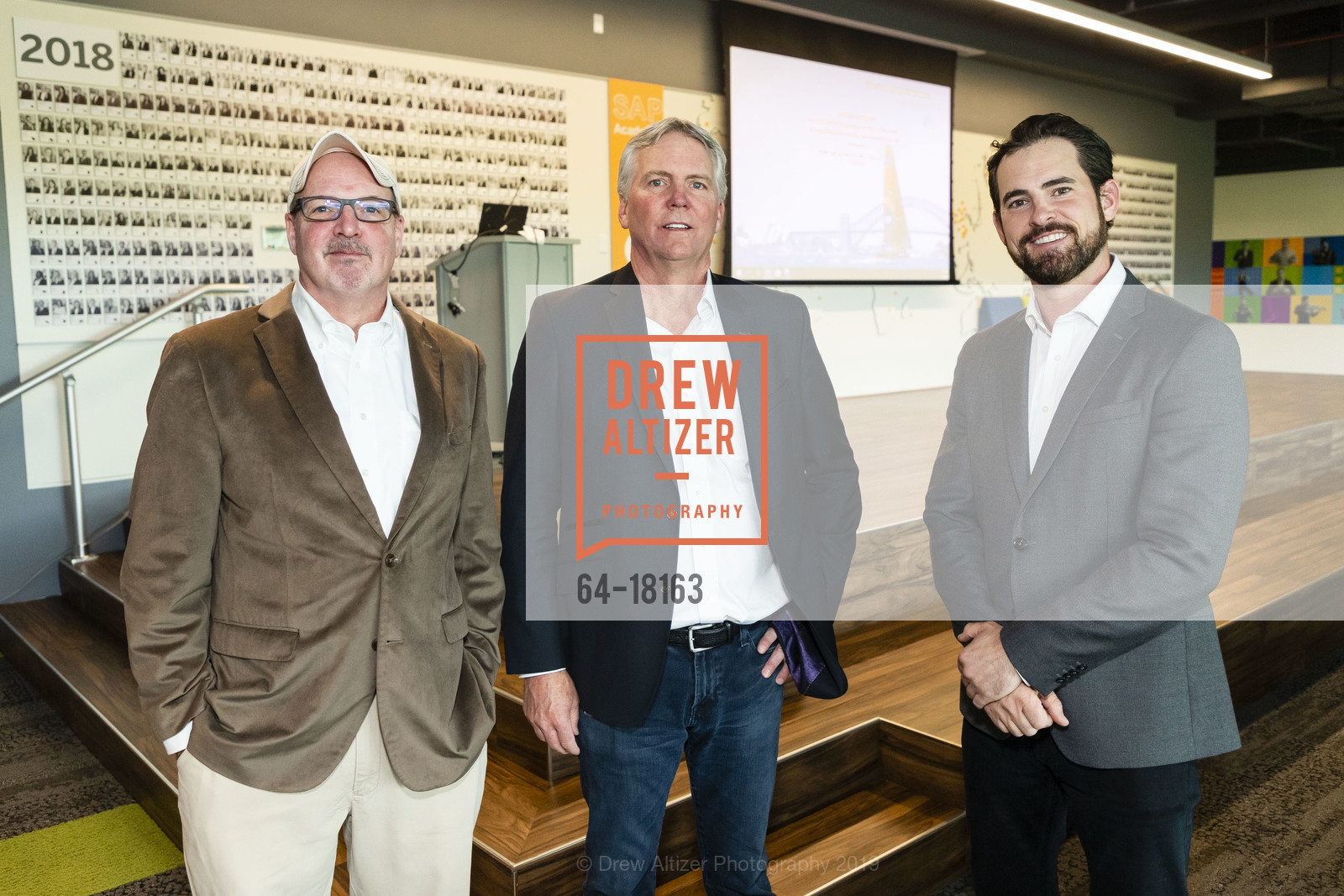 Gerard McCann, Mark Shields, Brian Dolphin, 2019 SAP West Partner Summit, SAP Academy. 2700 Camino Ramon, April 16th, 2019, Photo #64-18163 Gerard McCann, Mark Shields, Brian Dolphin, Photo #64-18163