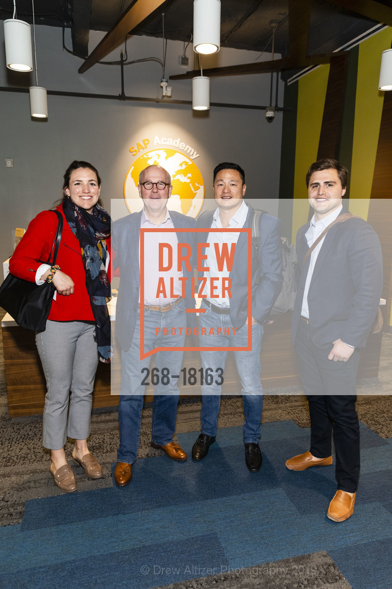 Laura Irwin, Jeff Oaker, George Chang, Evan Gadia, 2019 SAP West Partner Summit, SAP Academy. 2700 Camino Ramon, April 16th, 2019, Photo #268-18163 Laura Irwin, Jeff Oaker, George Chang, Evan Gadia, Photo #268-18163