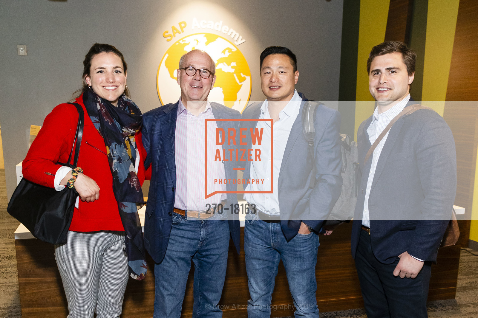 Laura Irwin, Jeff Oaker, George Chang, Evan Gadia, 2019 SAP West Partner Summit, SAP Academy. 2700 Camino Ramon, April 16th, 2019, Photo #270-18163 Laura Irwin, Jeff Oaker, George Chang, Evan Gadia, Photo #270-18163