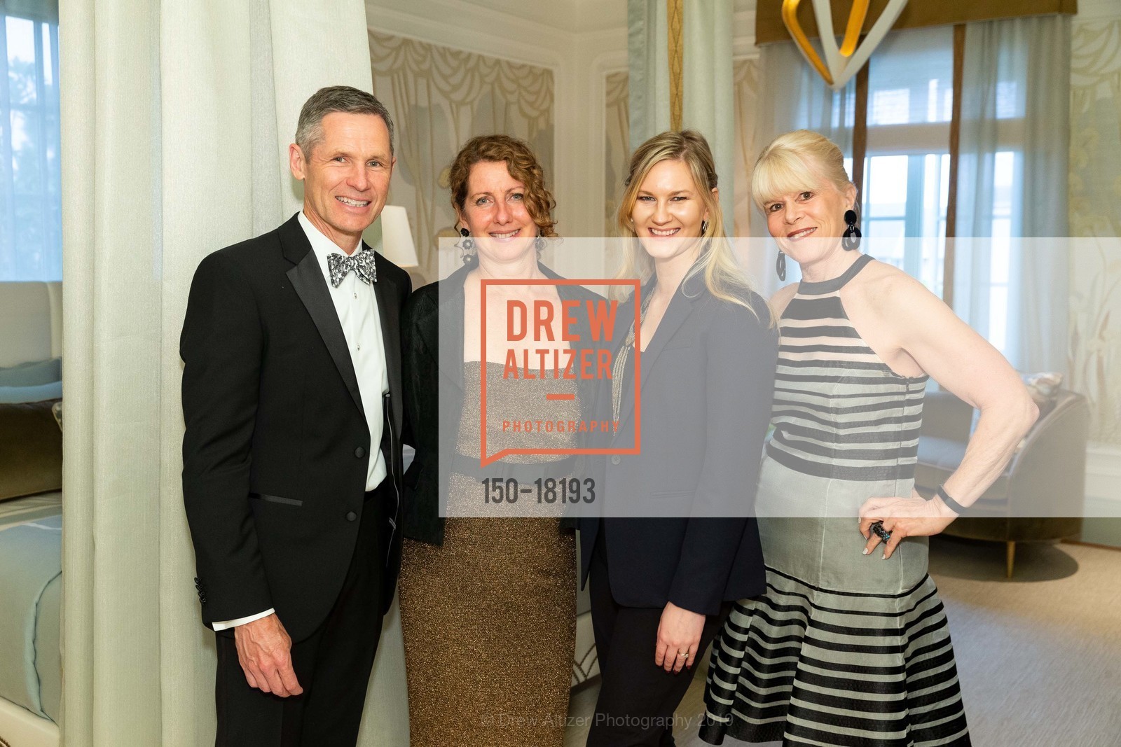 Kevin Laughlin, Kathleen Navarra, Janell Peterson, Susan Chastain, San Francisco Decorator Showcase Patron Preview Gala 2019, 3800 Washington St. 3800 Washington St, April 25th, 2019, Photo #150-18193 Kevin Laughlin, Kathleen Navarra, Janell Peterson, Susan Chastain, Photo #150-18193