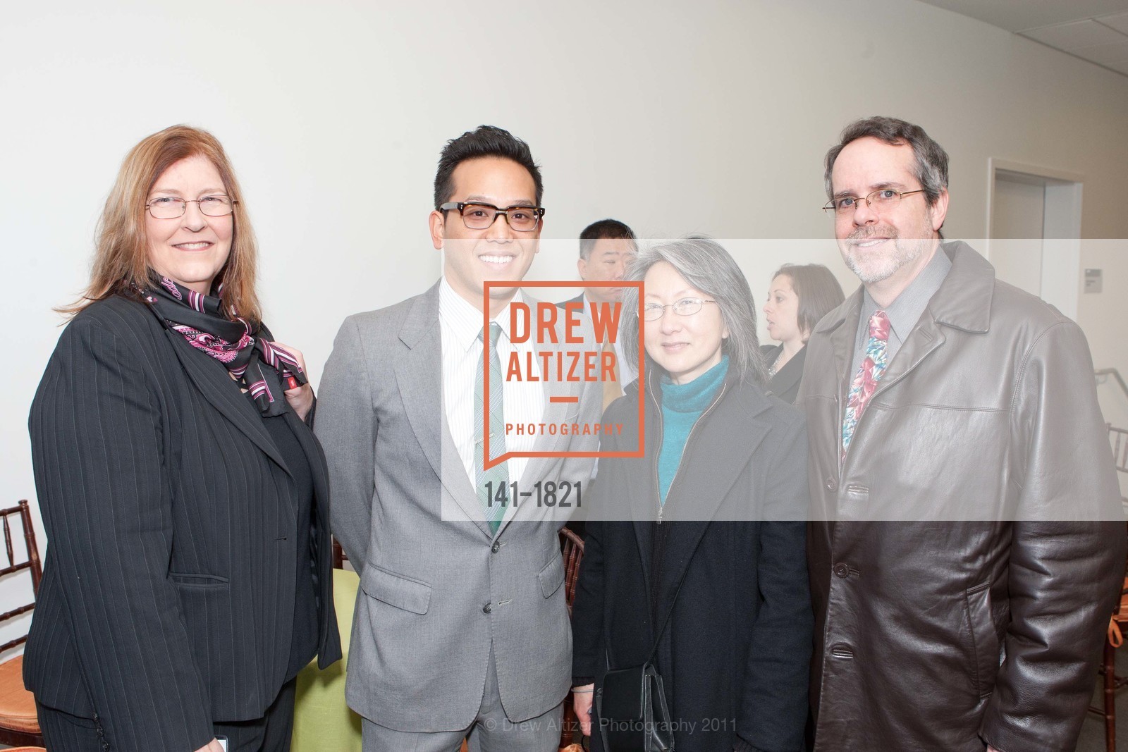 Barbara Bagot-Lopez, Damon Lew, Layla Li, Craig Dawson, UCSF Dedication of the New Institute for Regeneration Medicine Building, US, February 9th, 2011, Photo #141-1821 Barbara Bagot-Lopez, Damon Lew, Layla Li, Craig Dawson, Photo #141-1821