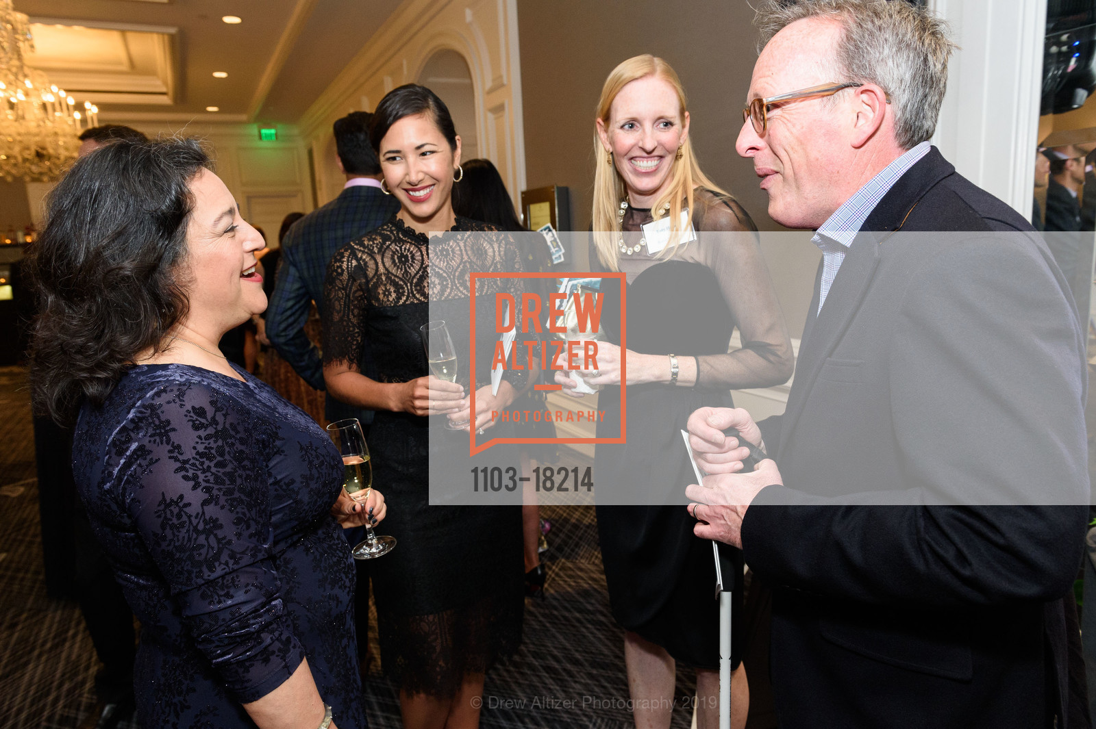 Renee Espinoza, Kara Tsuboi, Katy Hope, Jeff Neitz, SFCASA Fostering Change Gala 2019: Dreams Grow Here, Ritz Carlton Hotel. 600 Stockton Street, April 26th, 2019, Photo #1103-18214 Renee Espinoza, Kara Tsuboi, Katy Hope, Jeff Neitz, Photo #1103-18214