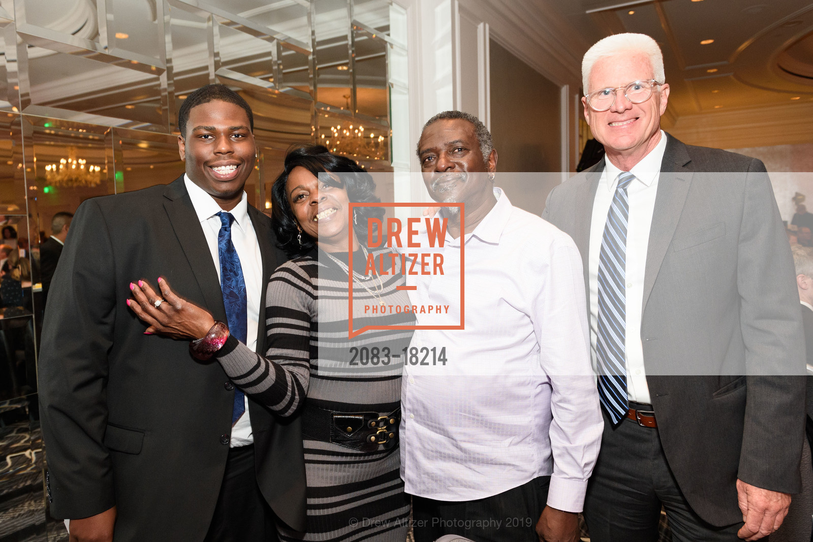 Will Spears, Sharon Hill, Vernon Medeiros, Robert Keehan, SFCASA Fostering Change Gala 2019: Dreams Grow Here, Ritz Carlton Hotel. 600 Stockton Street, April 26th, 2019, Photo #2083-18214 Will Spears, Sharon Hill, Vernon Medeiros, Robert Keehan, Photo #2083-18214