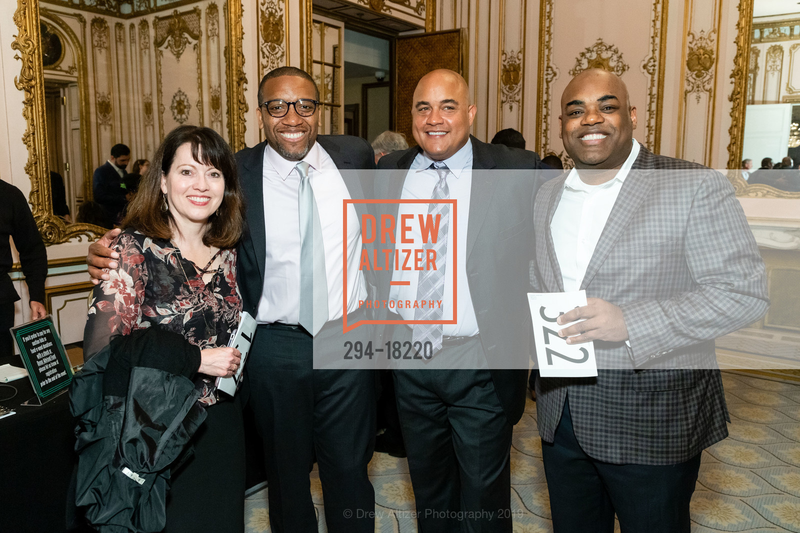 Michele Reen, John Castelly, Malcolm Goodwin, Jeremiah Gordon, Big Brothers Big Sisters of the Bay Area Igniting Potential Gala and Auction 2019, Fairmont Hotel, Grand Ballroom. 950 Mason Street, April 26th, 2019, Photo #294-18220 Michele Reen, John Castelly, Malcolm Goodwin, Jeremiah Gordon, Photo #294-18220