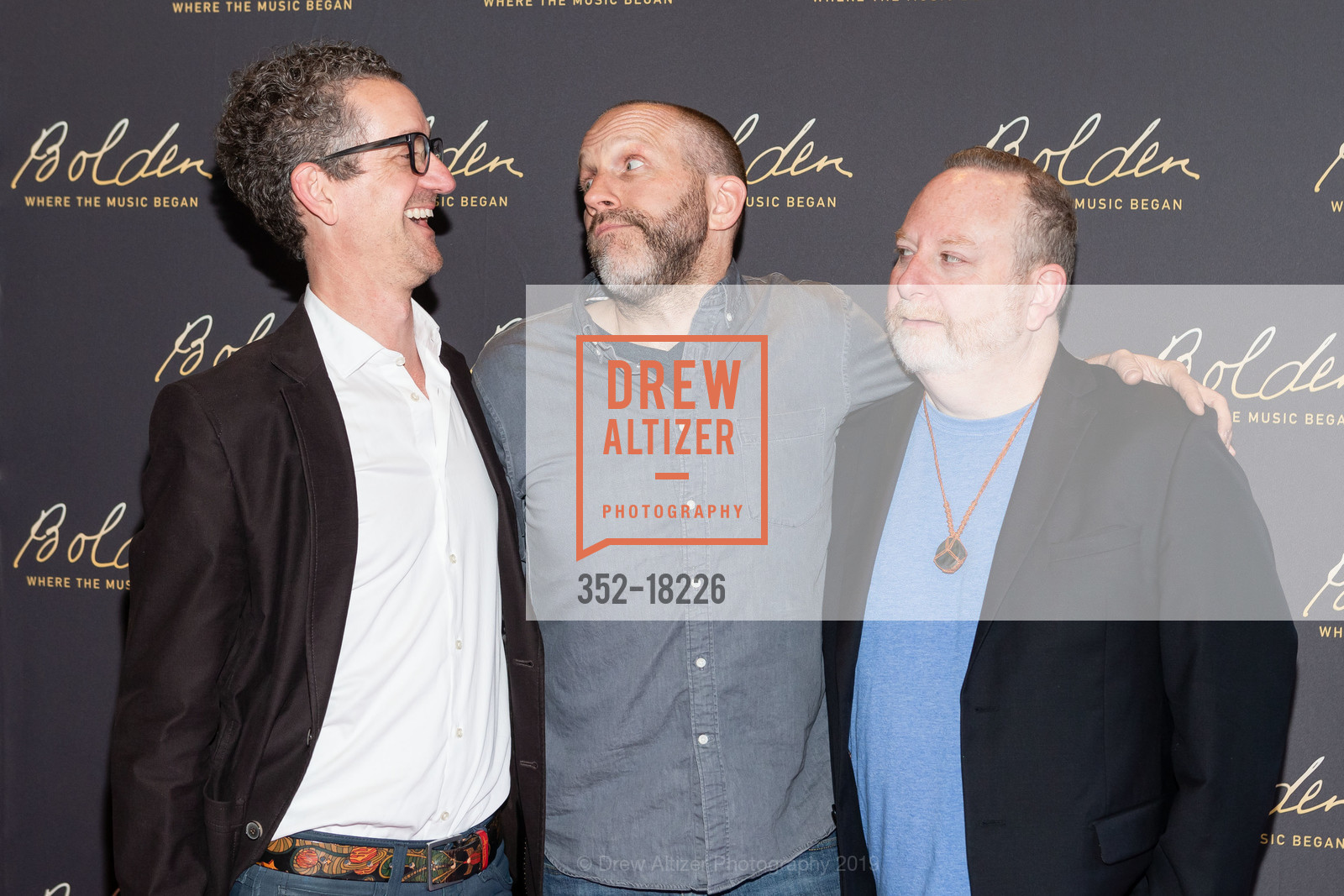 David Dranitzke, Scott Steiner, Jonathan Cornick, BOLDEN Arrivals at San Rafael Film Center, Smith Rafael Film Center. 1118 4th Street, April 25th, 2019, Photo #352-18226 David Dranitzke, Scott Steiner, Jonathan Cornick, Photo #352-18226