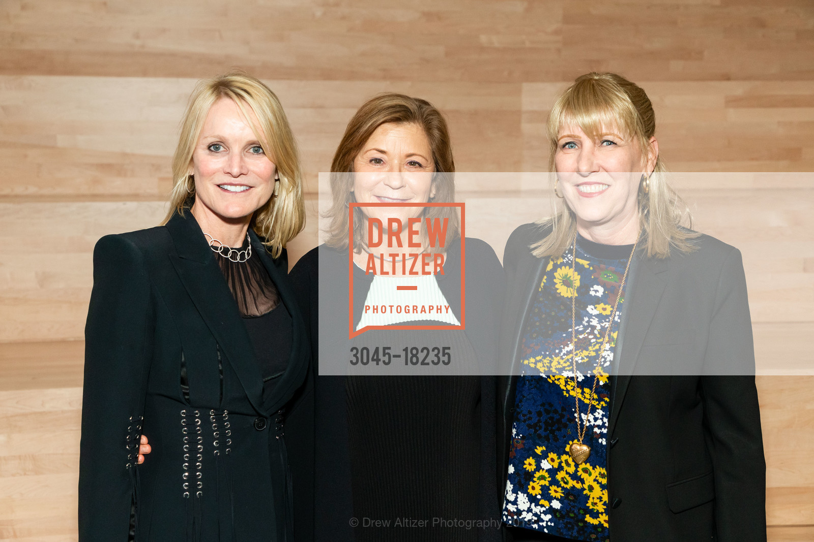 Merrilee Harris, MJ Elmore, Sonja Perkins, SFMOMA Directors Circle Dinner with JR, SFMOMA, April 24th, 2019, Photo #3045-18235 Merrilee Harris, MJ Elmore, Sonja Perkins, Photo #3045-18235