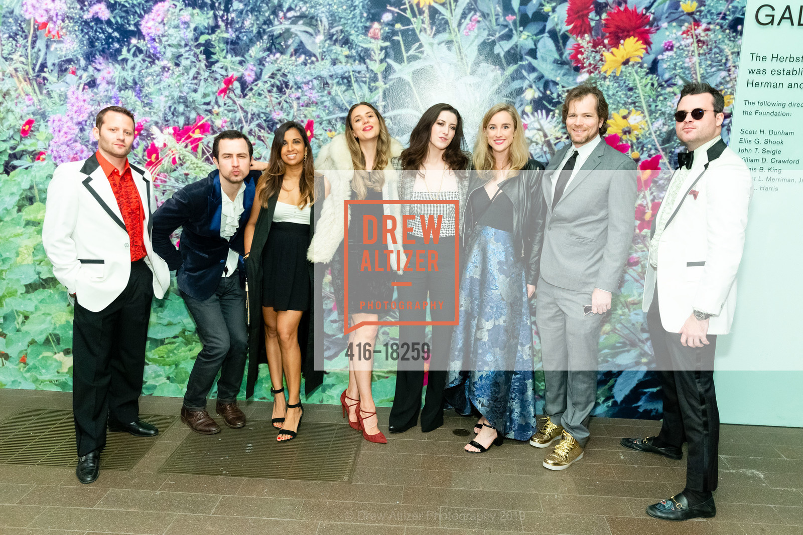 Jake Bullock, Simon Chaffetz, Anjana Rajan, Mackenzie Bohannon, Charlotte Bowles, Lauren White, Charlie Cheever, Nick McCarthy, Mëtal et Monet: Into the Garden ArtPoint’s Annual Gala, de Young Museum. 50 Hagiwara Tea Garden Dr, April 27th, 2019, Photo #416-18259 Jake Bullock, Simon Chaffetz, Anjana Rajan, Mackenzie Bohannon, Charlotte Bowles, Lauren White, Charlie Cheever, Nick McCarthy, Photo #416-18259