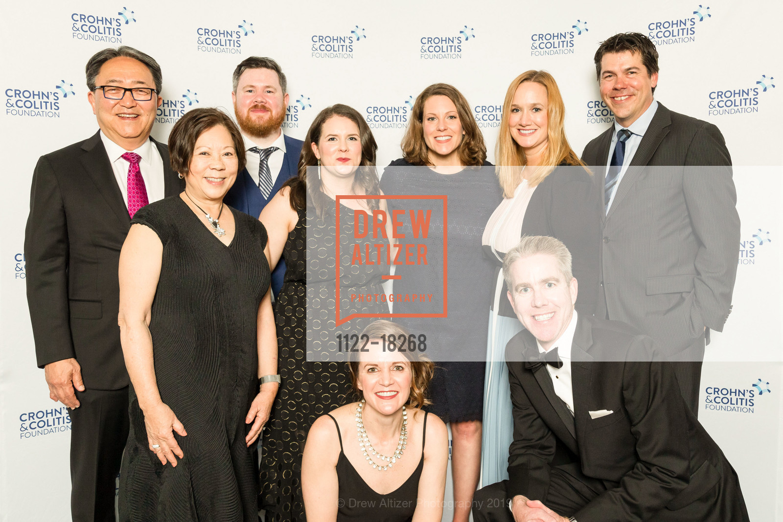 Leroy Morishita, Barbara Morishita, Dave Brogan, Sally Stephens, Sharon Martin, Derek Aitken, Jenny Willey, Duncan Henry, Crohn's and Colitis Foundation California Wine Classic 2019, Ritz Carlton Hotel. 600 Stockton Street, April 27th, 2019, Photo #1122-18268 Leroy Morishita, Barbara Morishita, Dave Brogan, Sally Stephens, Sharon Martin, Derek Aitken, Jenny Willey, Duncan Henry, Photo #1122-18268