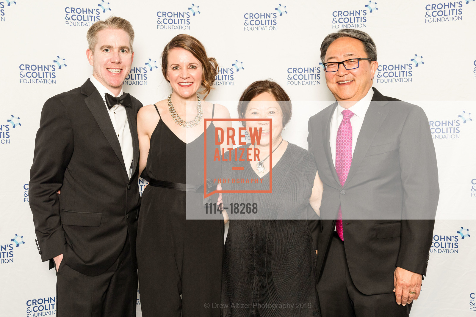 Derek Aitken, Sharon Martin, Barbara Morishita, Leroy Morishita, Crohn's and Colitis Foundation California Wine Classic 2019, Ritz Carlton Hotel. 600 Stockton Street, April 27th, 2019, Photo #1114-18268 Derek Aitken, Sharon Martin, Barbara Morishita, Leroy Morishita, Photo #1114-18268