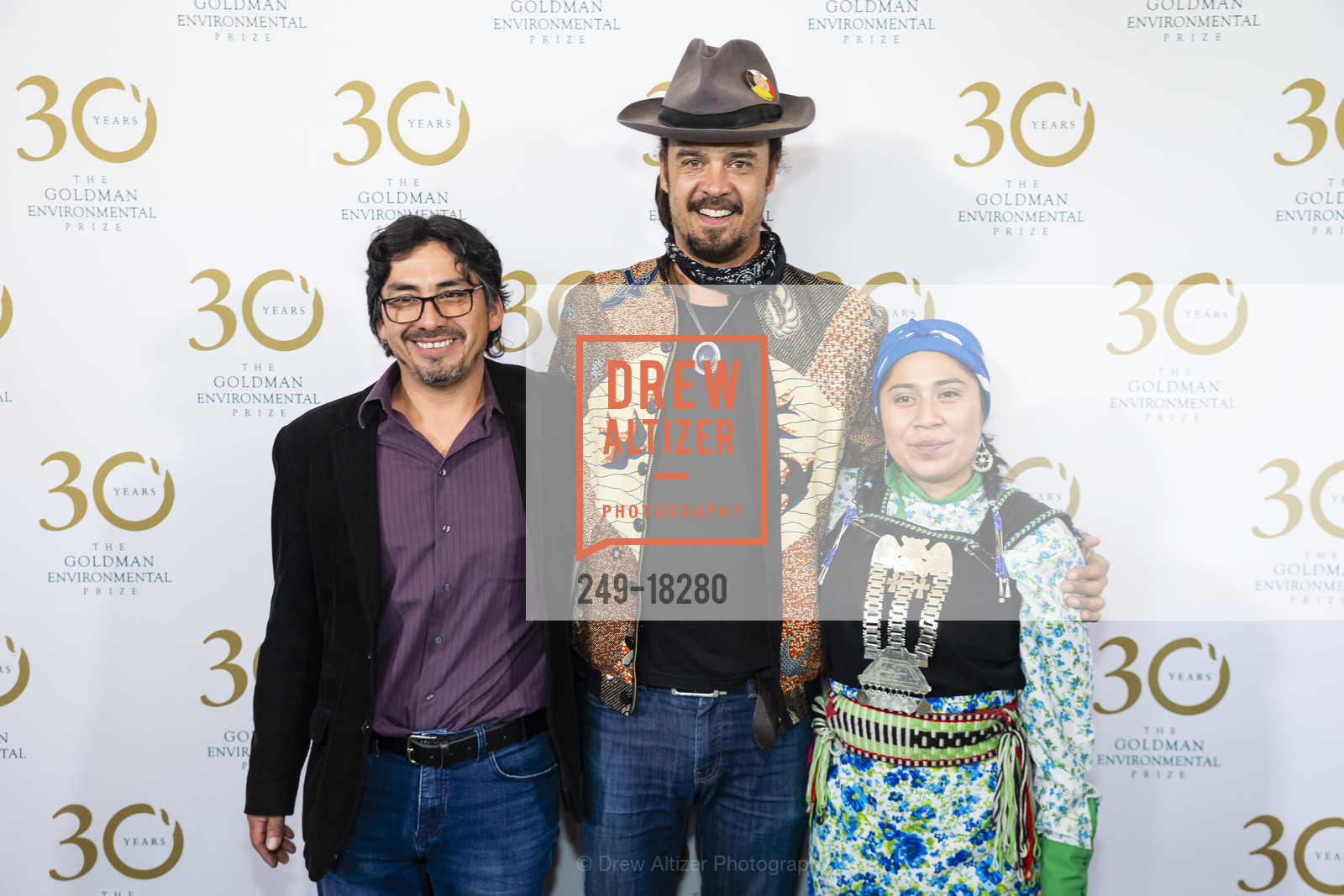 Alberto Curamil, Michael Franti, Belen Curamil, 30th Annual Goldman Environmental Prize Ceremony, Opera House and City Hall, April 29th, 2019, Photo #249-18280 Alberto Curamil, Michael Franti, Belen Curamil, Photo #249-18280