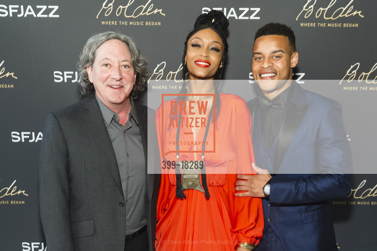 Robert Ri’chard, Dan Pritzker, Yaya DaCosta, BOLDEN Preview and Party at SFJAZZ, SFJAZZ. 201 Franklin Street, May 1st, 2019, Photo #399-18289 Robert Ri’chard, Dan Pritzker, Yaya DaCosta, Photo #399-18289